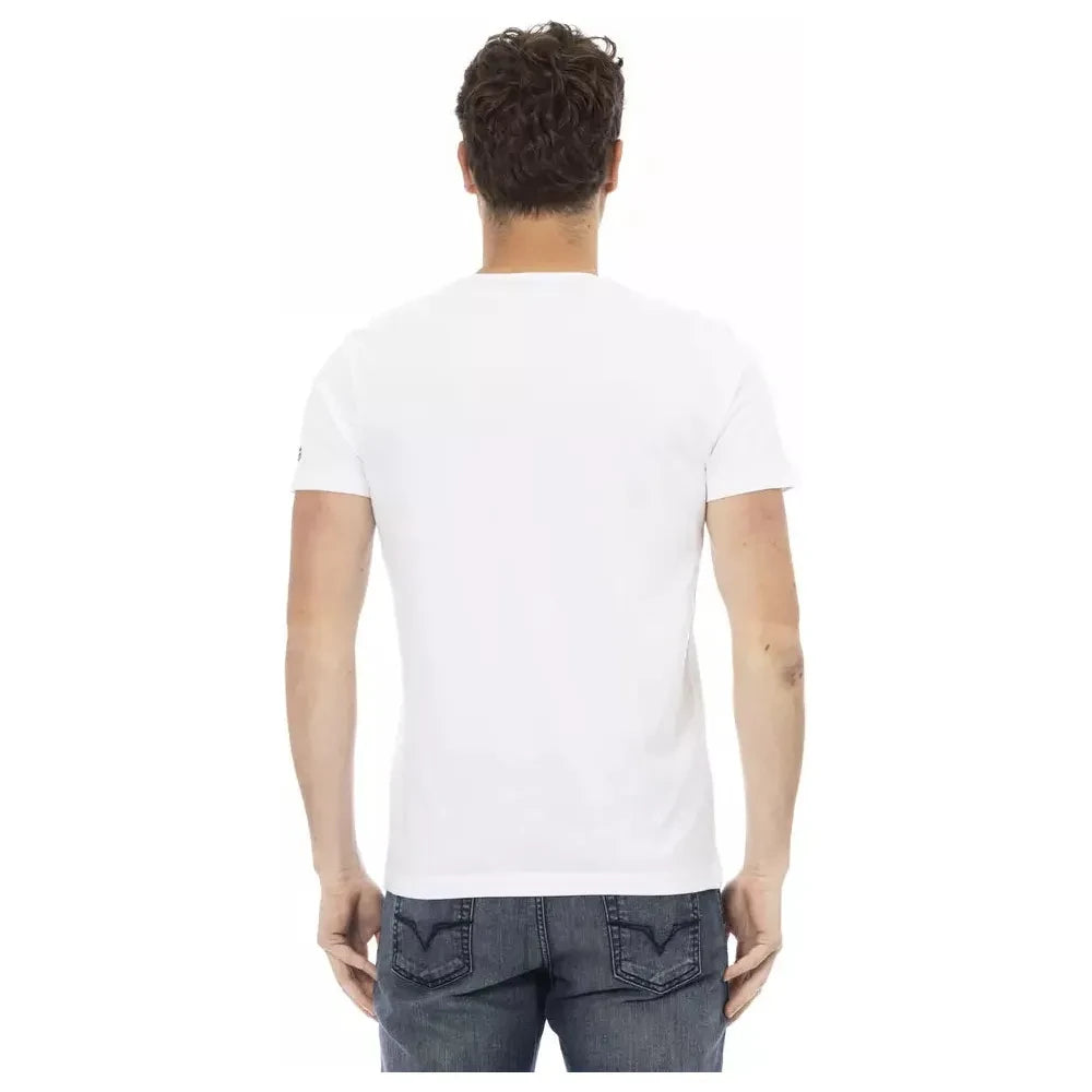 Elegant White Tee with Artistic Front Print