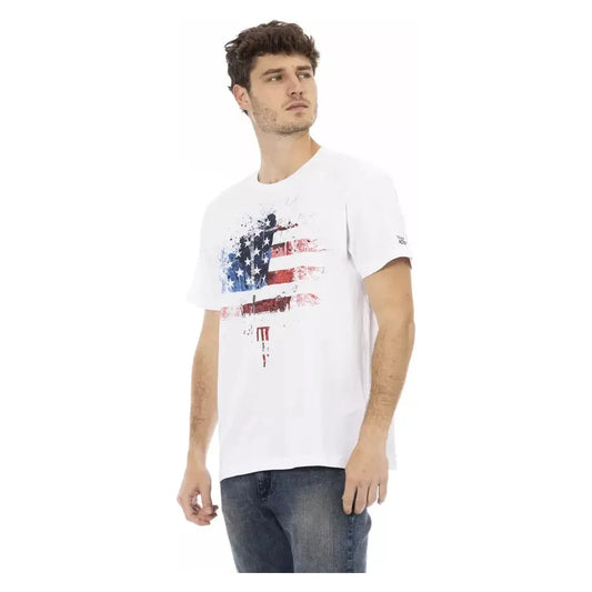 Trussardi Action Elegant White Tee with Graphic Charm Trussardi Action