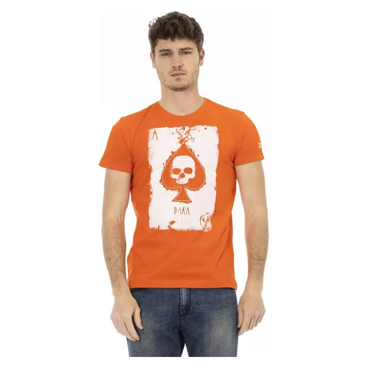 Elegant Orange Short Sleeve Cotton Tee