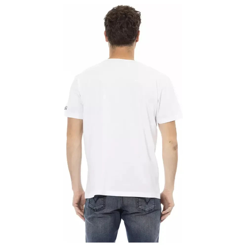 Elegant White Tee with Graphic Charm