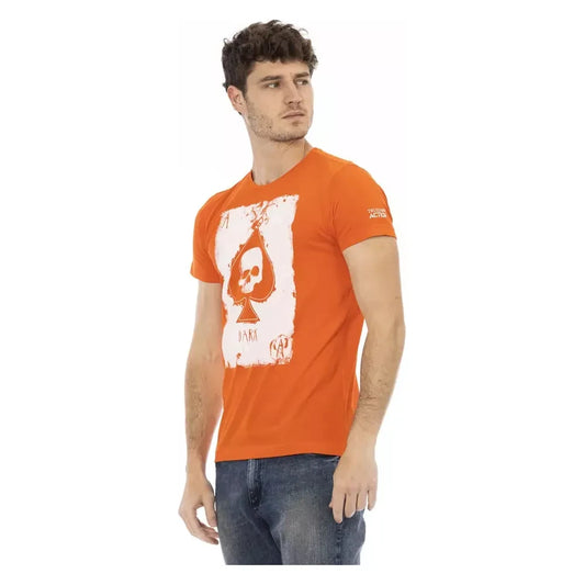 Elegant Orange Short Sleeve Cotton Tee