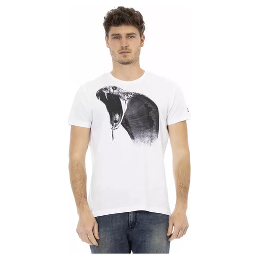 Trussardi Action Elegant White Short Sleeve Tee for Men Trussardi Action