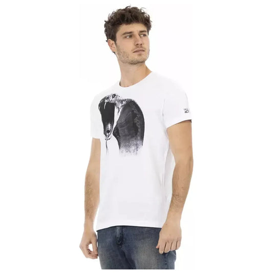 Trussardi Action Elegant White Short Sleeve Tee for Men Trussardi Action