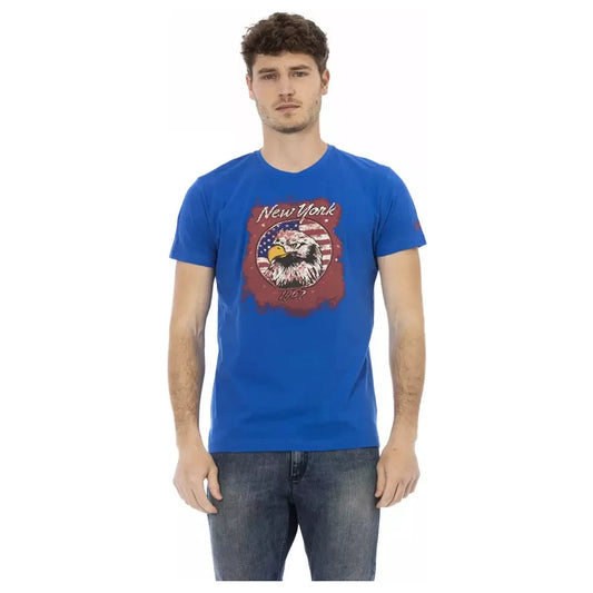 Trussardi Action Sleek Blue Short Sleeve Round Neck Tee Trussardi Action