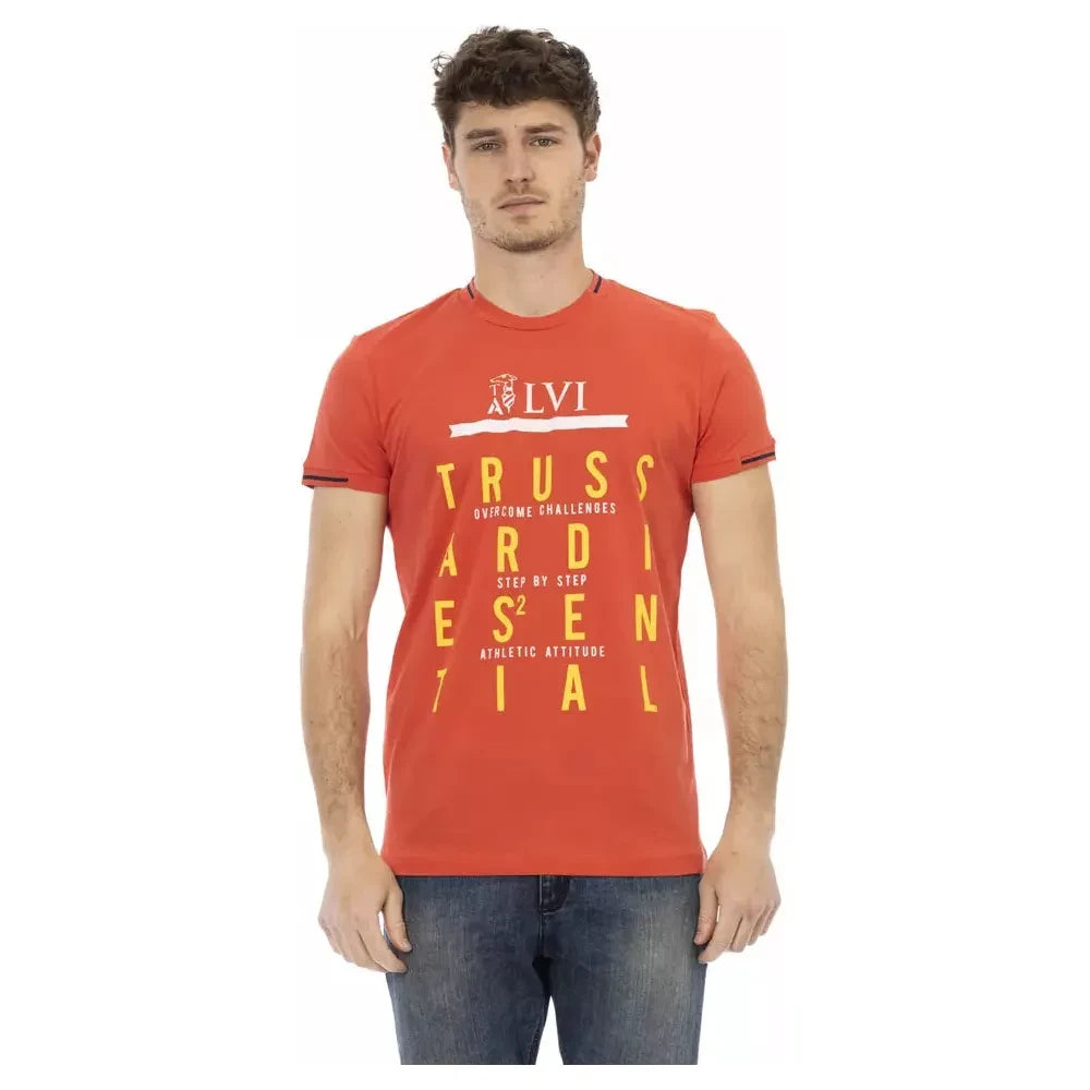 Sleek Orange Short Sleeve Round Neck Tee