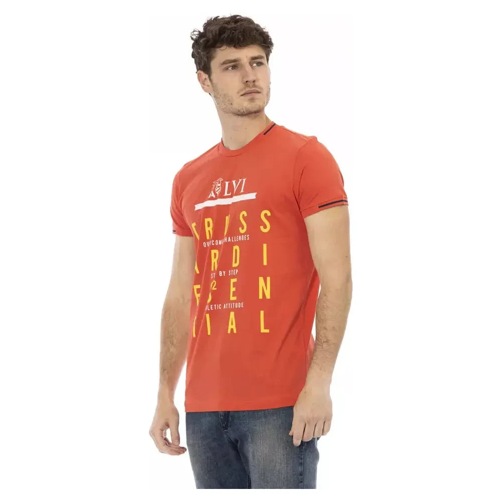 Sleek Orange Short Sleeve Round Neck Tee