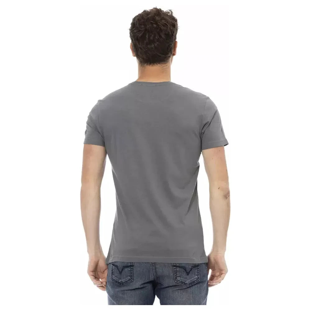 Elegant Gray Short Sleeve T-shirt