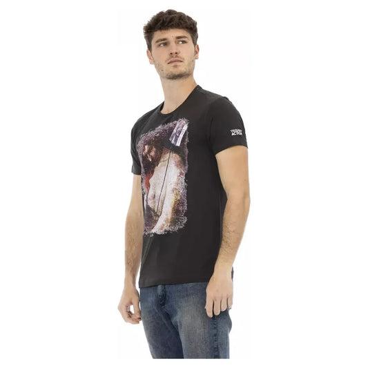 Trussardi Action Elevated Casual Black Short Sleeve Tee Trussardi Action