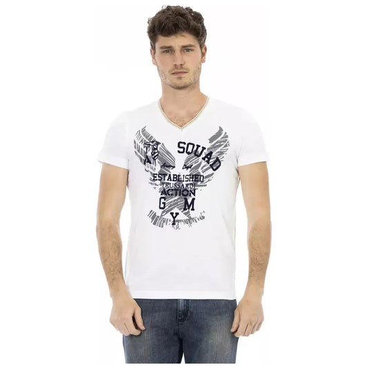 Trussardi Action Elevate Your Casual Style: Short Sleeve V-Neck Tee Trussardi Action