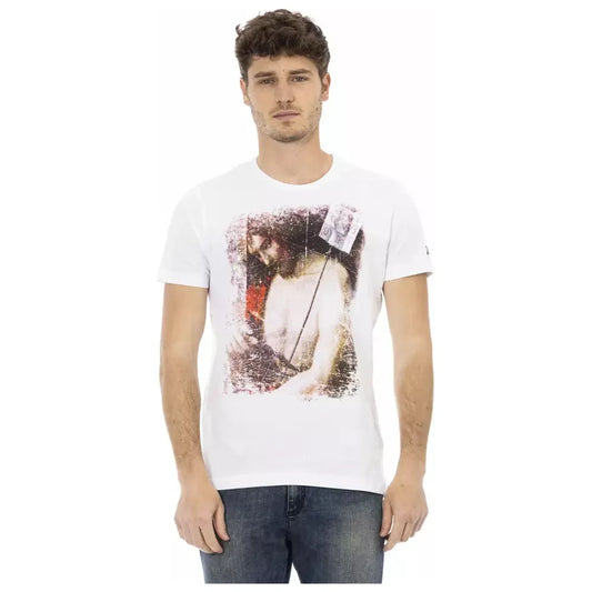 Elegant White Tee with Graphic Charm