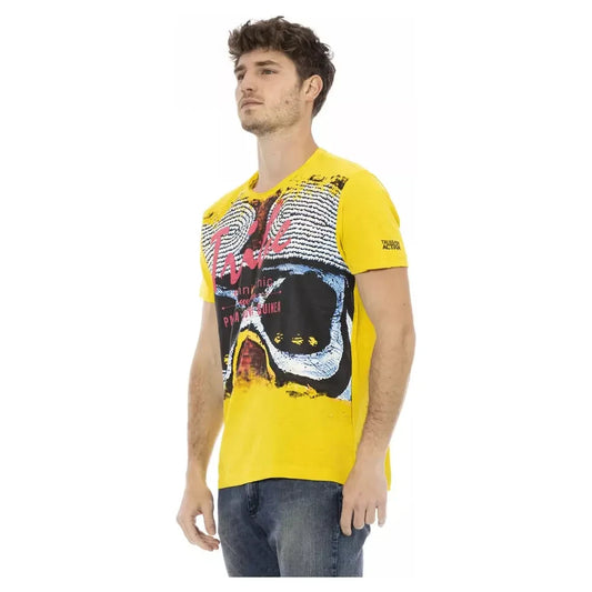 Trussardi Action Yellow Cotton Men T-Shirt Trussardi Action