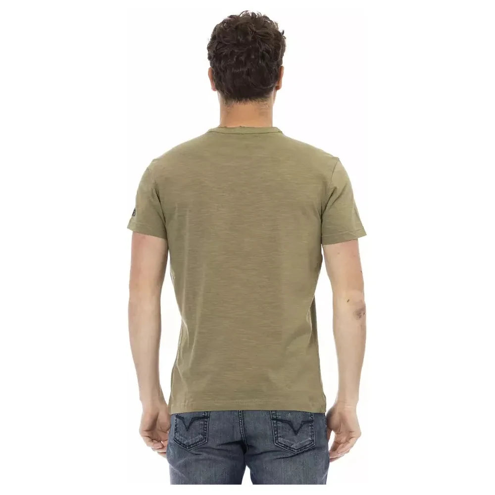 Emerald Green Cotton Tee with Front Print