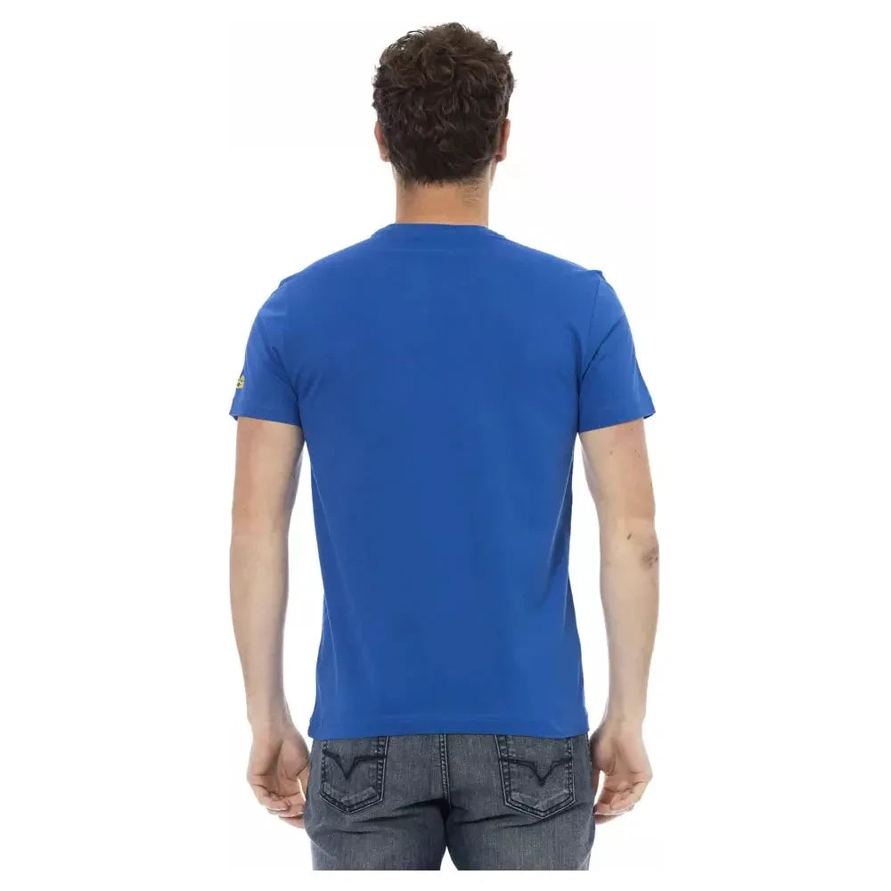 Elegant Blue Tee with Front Print