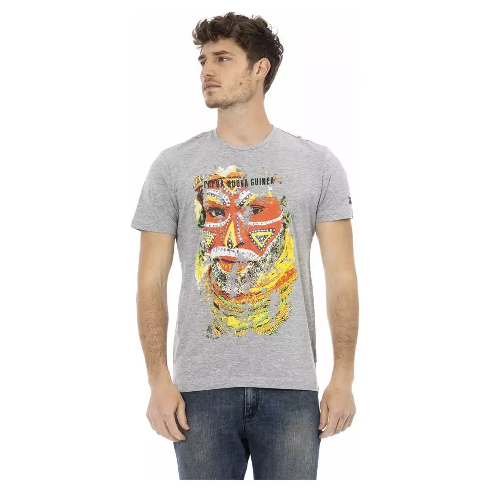 Trussardi Action Elegant Short Sleeve Gray Tee for Men Trussardi Action