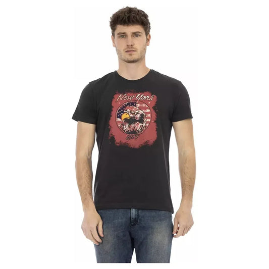 Trussardi Action Black Cotton Men T-Shirt Trussardi Action