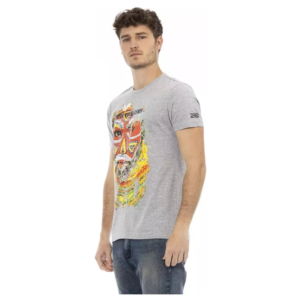 Trussardi Action Elegant Short Sleeve Gray Tee for Men Trussardi Action