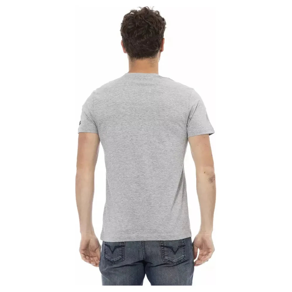 Trussardi Action Elegant Short Sleeve Gray Tee for Men Trussardi Action