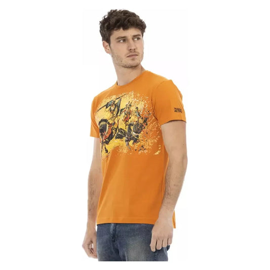 Elegant Orange Short Sleeve Round Neck Tee