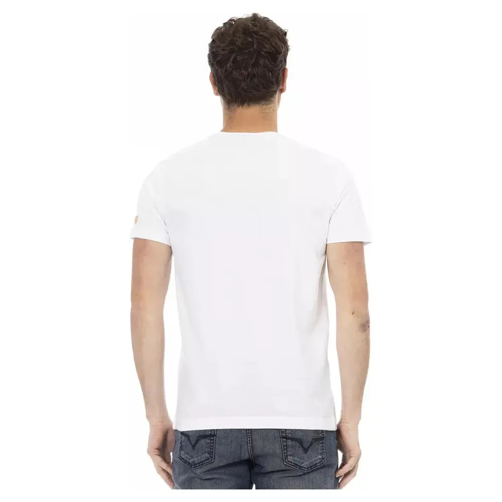 Elevated Casual White Tee with Graphic Accent