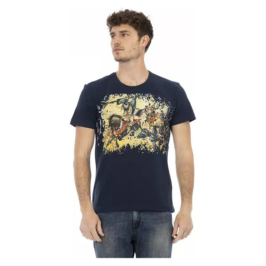 Trussardi Action Blue Cotton Men T-Shirt Trussardi Action