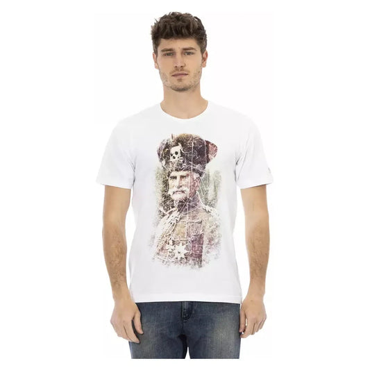 Trussardi Action Chic White Short Sleeve Printed Tee Trussardi Action