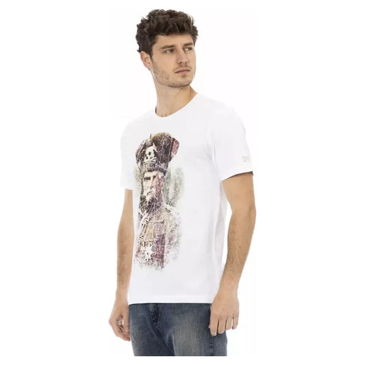 Trussardi Action Chic White Short Sleeve Printed Tee Trussardi Action