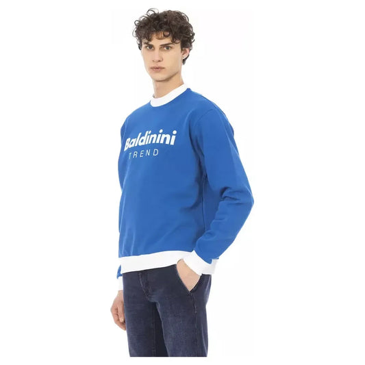 Elegant Blue Cotton Long-Sleeve Sweatshirt Baldinini Trend