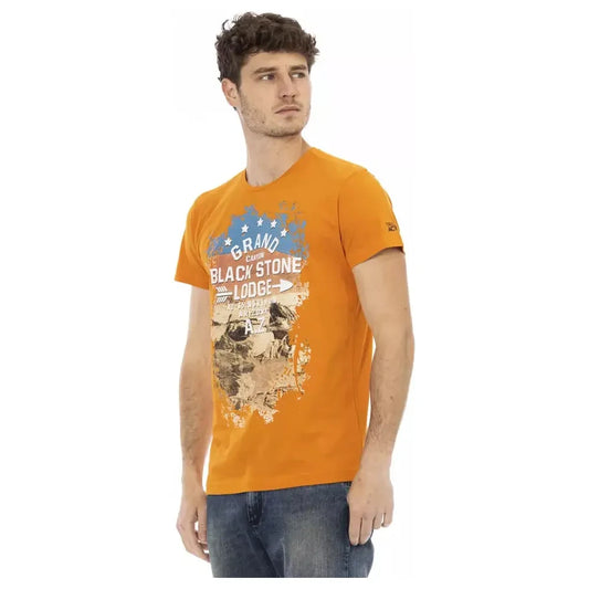 Orange Short Sleeve Round Neck T-Shirt