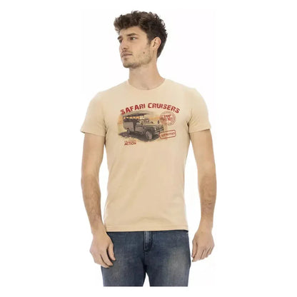Trussardi Action Beige Cotton Men T-Shirt