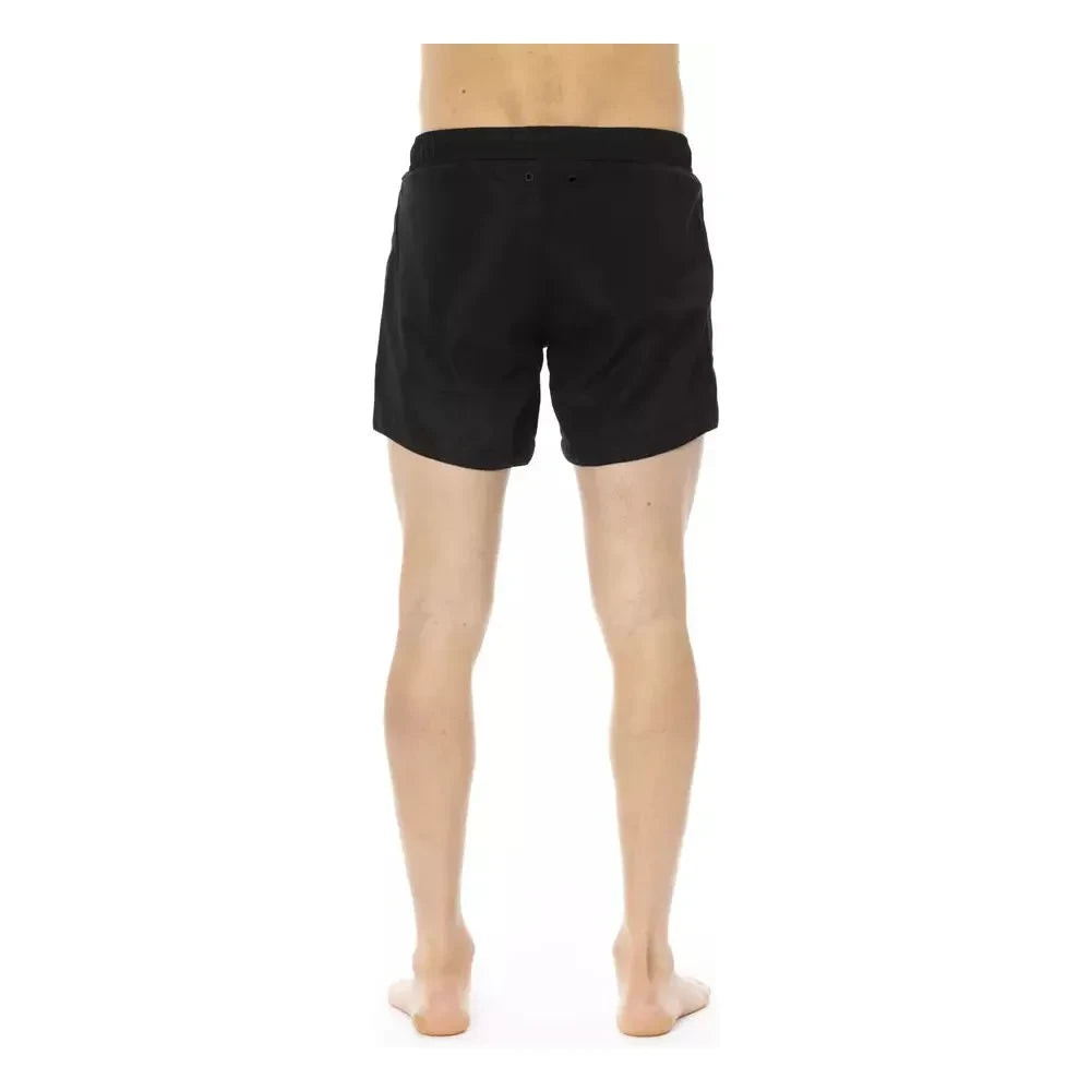 Chic Black Swim Shorts with Signature Band