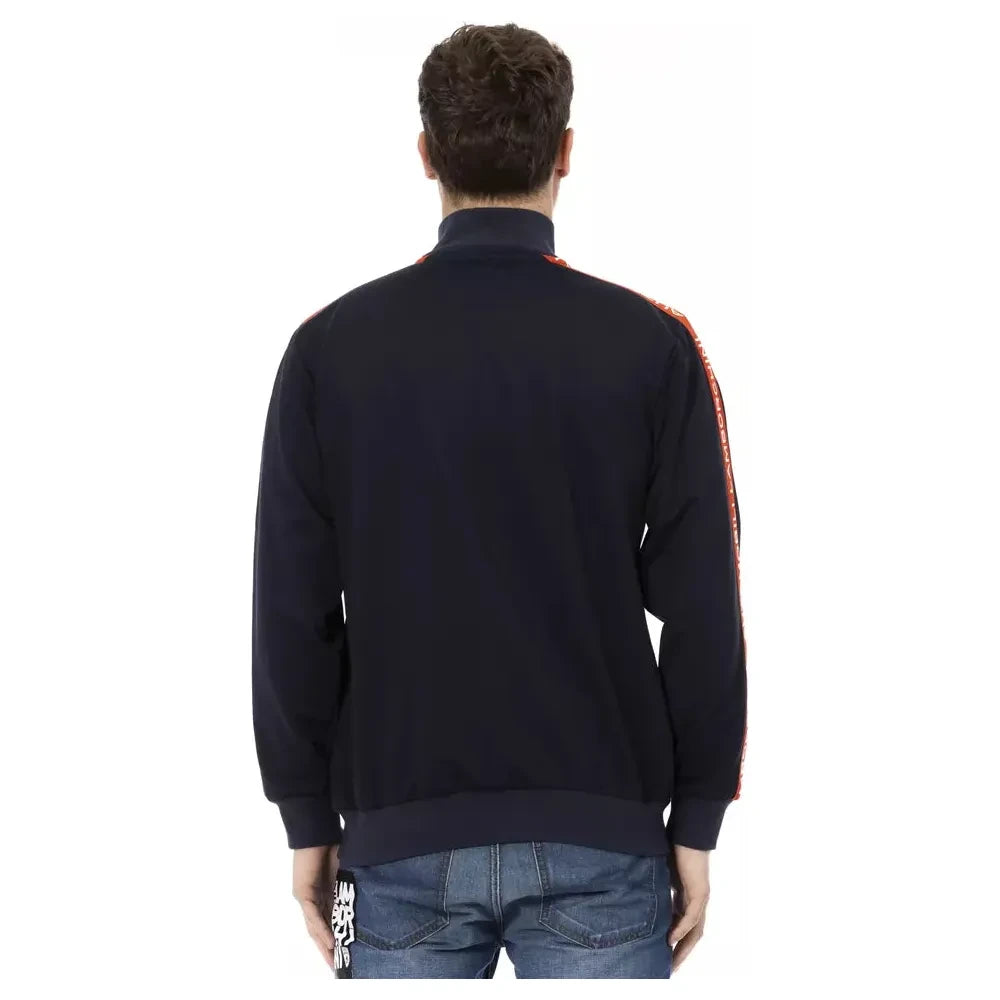 Sleek Zippered Sweatshirt with Iconic Sleeve Detail