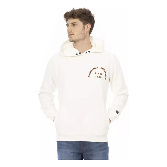 Automobili Lamborghini Sleek White Lamborghini Hoodie with Logo Sleeve Automobili Lamborghini