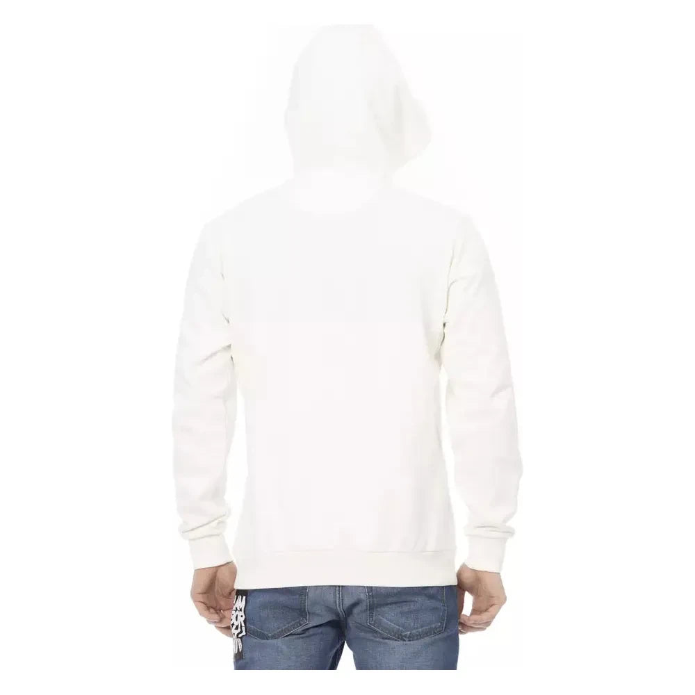 Sleek White Lamborghini Hoodie with Logo Sleeve