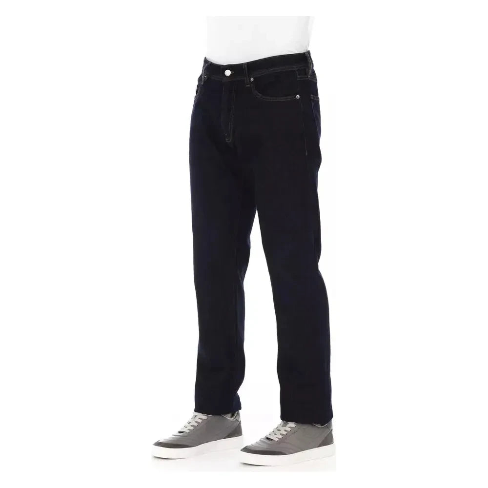 Chic Tricolor Detail Men's Designer Jeans