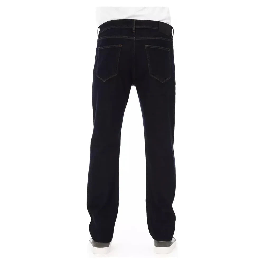 Chic Tricolor Detail Men's Designer Jeans