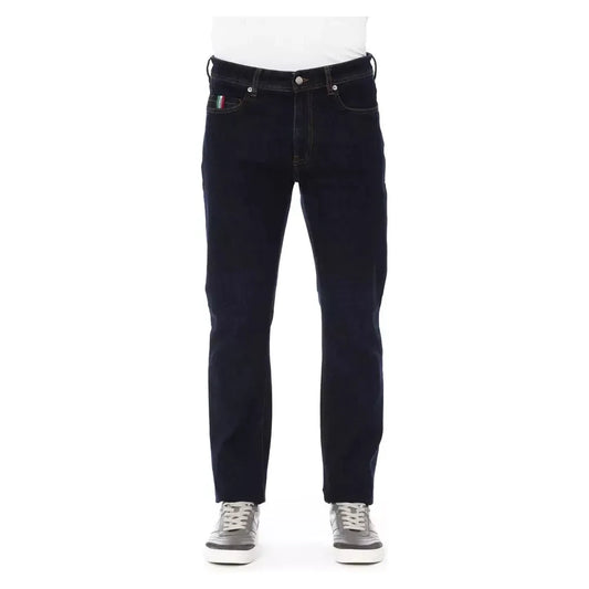 Baldinini Trend Elegant Tricolor Stitched Men’s Jeans Baldinini Trend