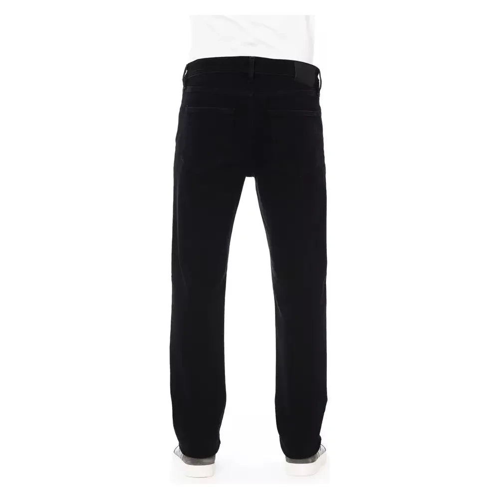 Elegant Black Cotton Blend Jeans