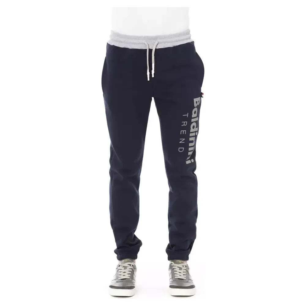 Tricolor Insert Fleece Sport Pants in Blue