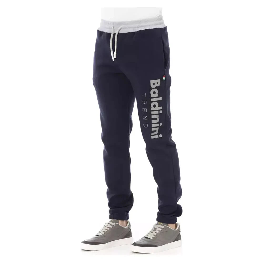 Tricolor Insert Fleece Sport Pants in Blue