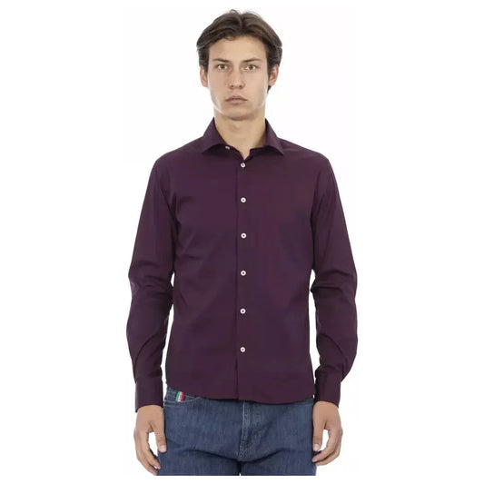 Chic Bordeaux Slim Fit Men's Shirt