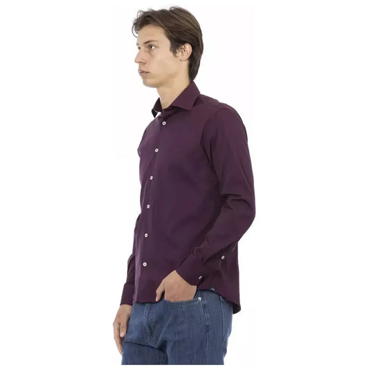 Chic Bordeaux Slim Fit Men's Shirt