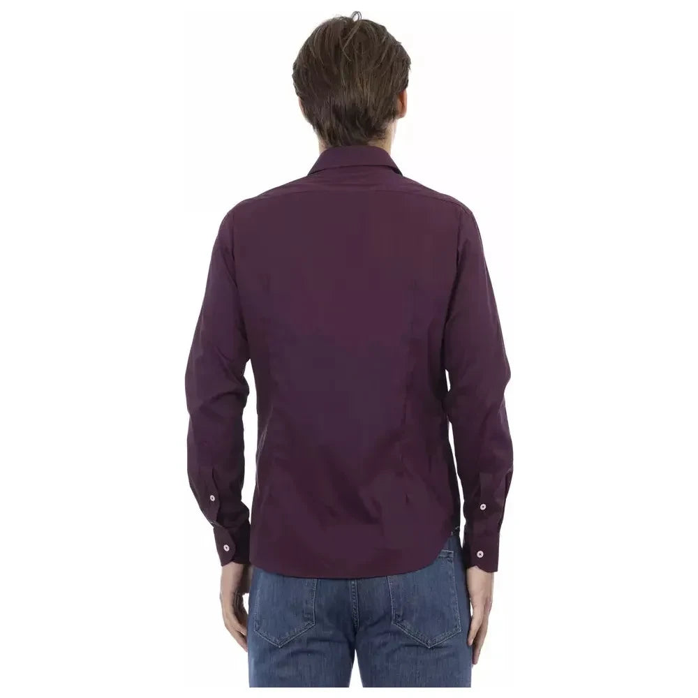 Chic Bordeaux Slim Fit Men's Shirt