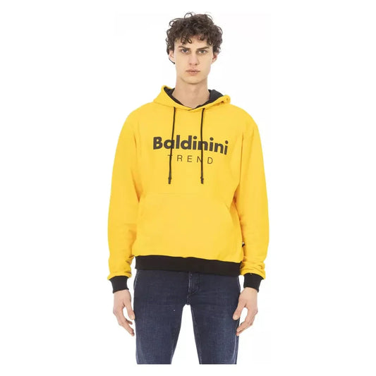 Sunshine Yellow Cotton Hoodie with Front Logo