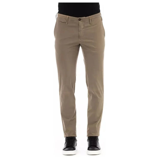 Elegant Beige Cotton Blend Trousers PT Torino