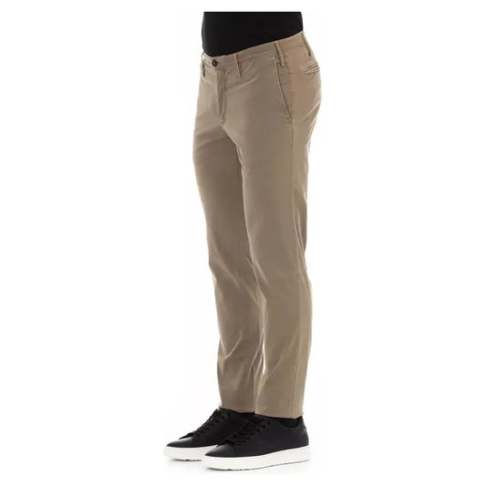 PT Torino Elegant Beige Cotton Blend Trousers PT Torino