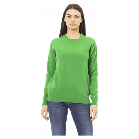 Emerald Elegance Wool-Cashmere Sweater