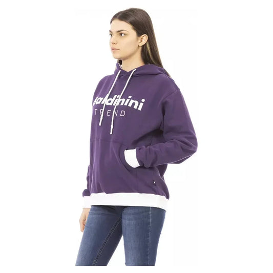 Purple Cotton Fleece Hoodie with Logo