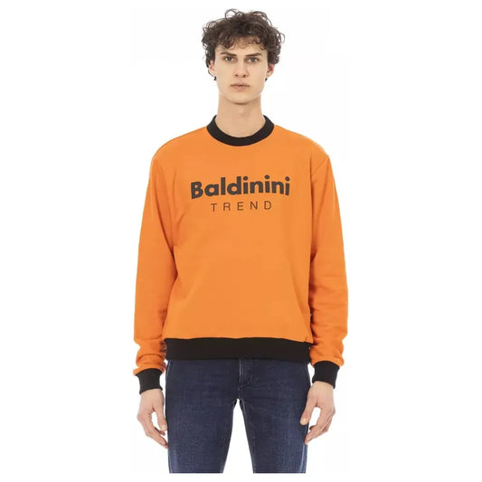 Orange Cotton Fleece Hoodie with Front Logo