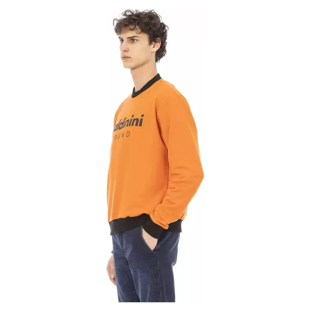 Orange Cotton Fleece Hoodie with Front Logo