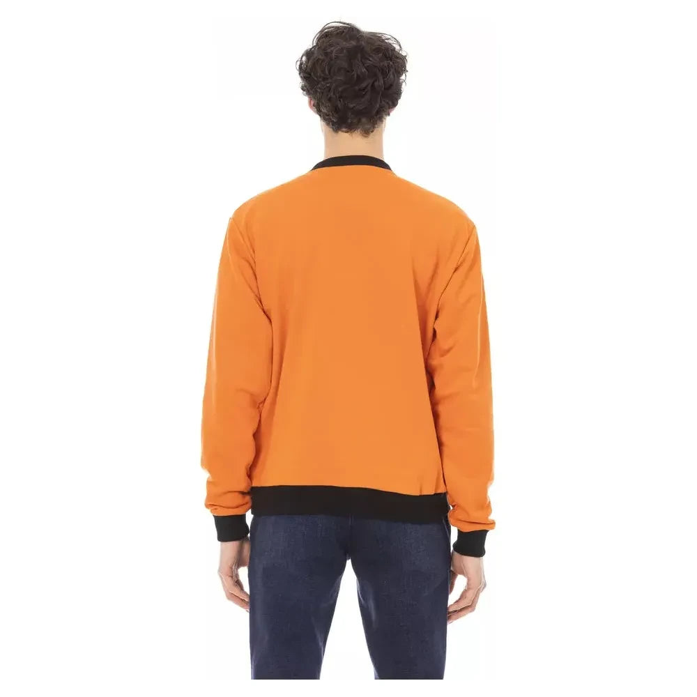 Orange Cotton Fleece Hoodie with Front Logo